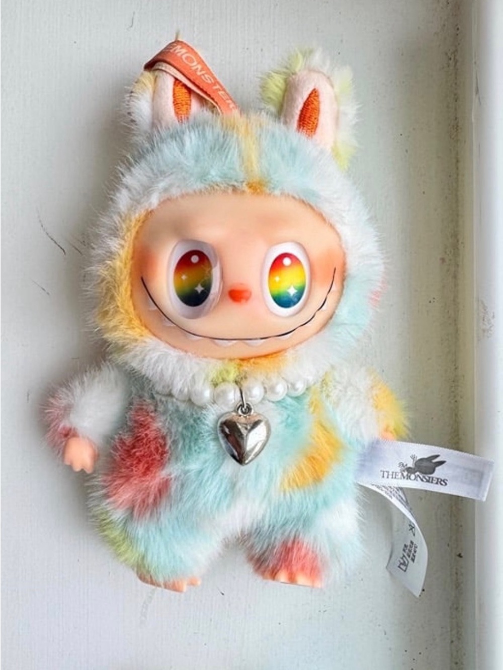 The Monsters Rainbow Bunny Plush Keychain - Multicolor